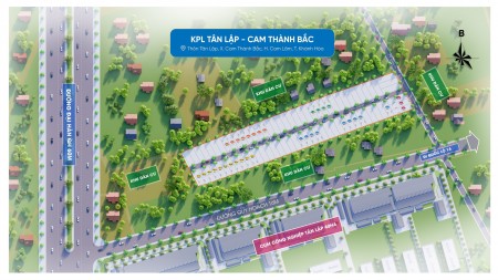 Đất nền cụm công nghiệp Tân Lập, Cam Lâm, sổ đỏ, sử dụng đất lâu dài, full thổ cư 100%