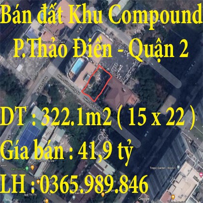 Bán đất khu Compound Thảo Điền, phường Thảo Điền ,Quận 2, TPHCM diện tích 322.1m2