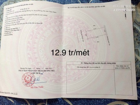 Đất đạp Bồn Phổ Hương An thành phố Huế dân cư hiện hữu, đông đúc, giá 2.88 tỷ