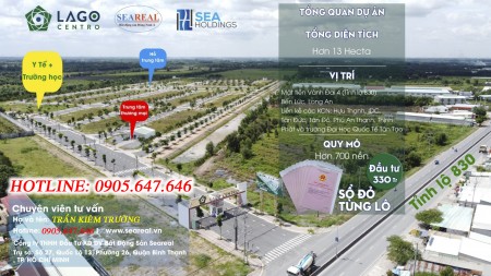 Đất nền đã sổ đỏ 5x14m Lago Centro Bến Lức giá 340tr ngân hàng hỗ trợ 70%