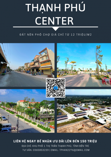 Bán đất nền chợ mới Thạnh Phú chỉ 50 triệu nhận cọc ngay, nhiều ưu đãi khi mùa dịch
