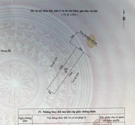 Nhà có việc gấp cần tiền bán đất. Lô đất TĐC Gốc Lim đường nội bộ rộng 12m