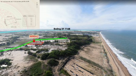 Bán đất ven biển 3690m2, sổ đỏ mặt tiền đường đất, khu du lịch biển cao cấp, giá tốt