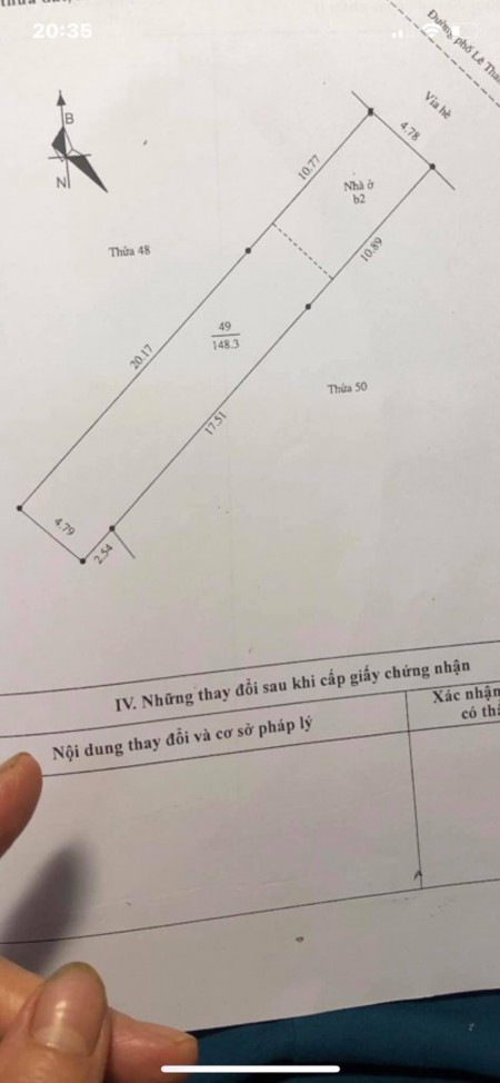 Bán đất mặt phố Lê Thanh Nghị, TP HD, 148.3m2, mt 4.78m, KD buôn bán sầm uất, VIP