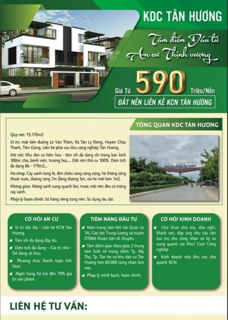 Bán đất dự án công nghiệp, ccơ sở hạ tầng hoàn chỉnh, đường trải nhựa rộng 6m, sổ sẵn