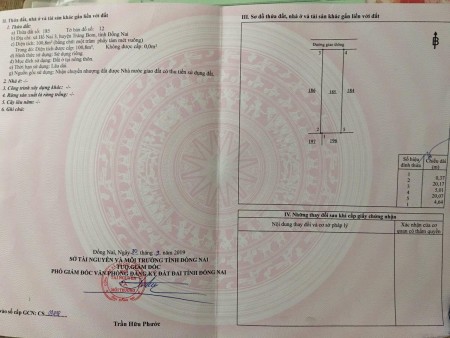 Nhà tôi cần bán lô đất ngay Công An Xã Hố Nai 3, Cây xăng 09 đi vào, liên hệ xem đất 0936894008