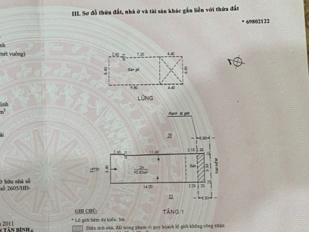 Xe hơi vào nhà, DT 93m2, ngang 5,3m, Phạm Văn Hai, Tân Bình, giá bán 100 triệu/m2