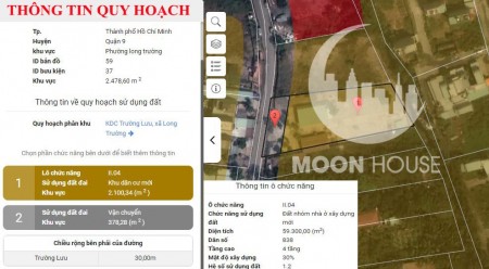 Diện tích 2115m2 đất xây dựng mới phường Long trường mặt tiền đường Trường Lưu