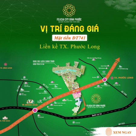 Bán đất nền mặt tiền đường ĐT 741, sổ hồng riêng, hỗ trợ vay, liên hệ 0903246587