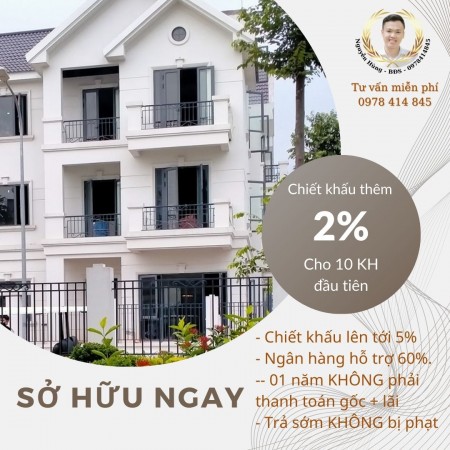 Cần bán căn nhà vườn 3 tầng, 138m2, tiềm năng tăng giá lớn, chiết khấu lên đến 5%, hỗ trợ vay 60%