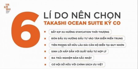 Bán căn hộ ưu đãi gần 150tr căn hộ chung cư Takashi Ocean Suite Kỳ Co Quy Nhơn