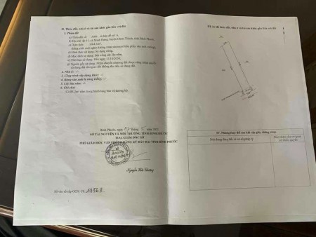 Chính chủ cần bán lô đất gần 1000m2 giá 100tr/m đất ở gần KCN Minh Hưng 3 Chơn Thành Bình Phước