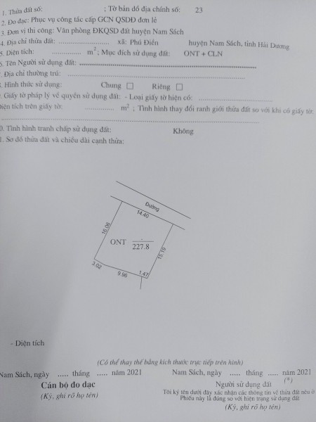 Mặt tiền 14.6m*18m Phú Điền, Nam Sách Hải Dương, liên hệ 0328387000, giá tốt đầu tư