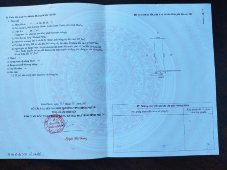 Cần bán đất mặt tiền Ấp 3, thị trấn Chơn Thành (đối diện cây xăng Quốc Tuấn) sổ sẵn