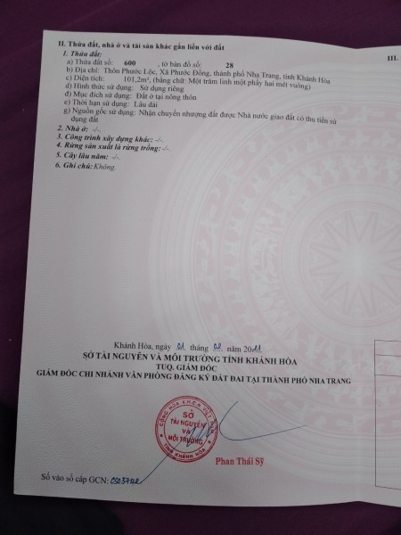 Cần bán đất đường đỗ xuân hợp xã Phước Đồng Nha Trang, ngân hàng hỗ trợ vay vốn 50%
