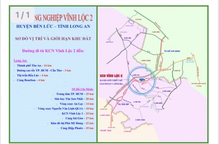 Bán và cho thuê đất diện tích đa dạng 4500m2-15ha trong KCN Vĩnh Lộc 2 Long An