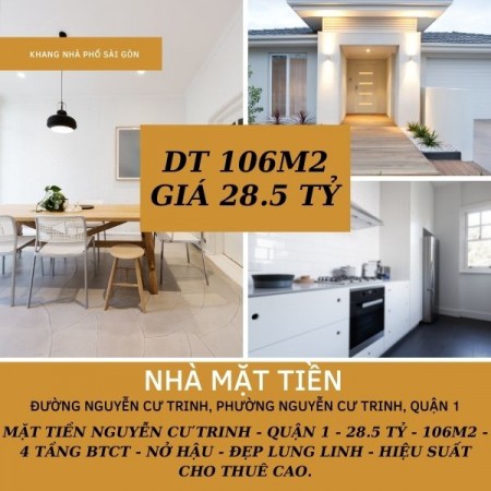 MẶT TIỀN Nguyễn Cư Trinh 106m2 4 Tầng Giá 28.5 tỷ Phường Nguyễn Cư Trinh Quận 1