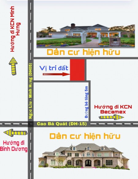 Bán đất nhánh 2 đường lớn lên nhựa, gần bên Cụm KCN Minh Hưng Chơn Thành.