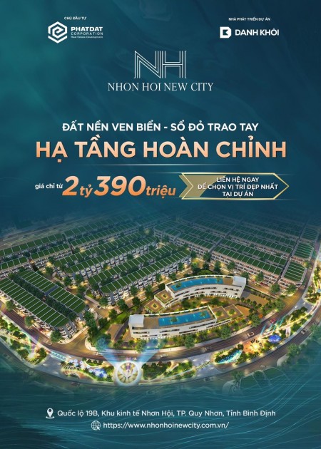 Nhận giữ chỗ chính thức dự án Đất nền ven biển khu kinh tế Nhơn Hội giá chỉ 29.9tr/m2