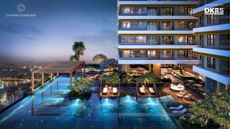 Căn hộ Studio 1 phòng ngủ Charm Diamond Dĩ An Bình Dương, view cực đẹp, giá tốt đầu tư