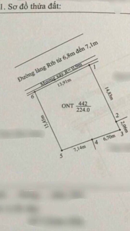 Chính chủ cần Bán nhanh lô đất tại xã An Thái Mỹ Đức An Lão diện tích mặt bằng 224m2