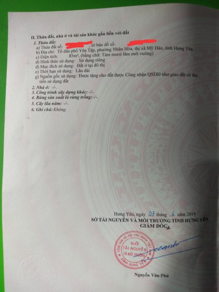Chính chủ cần bán lô đất tại thị xã Mỹ Hào Hưng Yên giá bán rất rẻ, liên hệ 0376248050