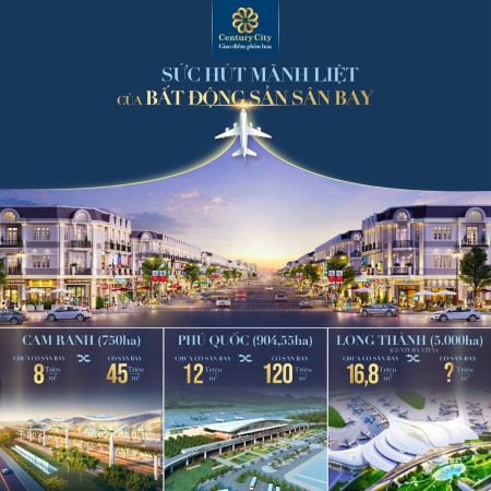 Bán lô đất đối diện trường học Century City Long Thành, chiết khấu nội bộ 2-6%, dịch tặng 20 chỉ