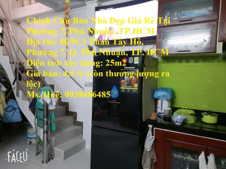 Chính chủ bán nhà đẹp nguyên căn giá rẻ tại phường 7, Quận Phú Nhuận, pháp lý đầy đủ