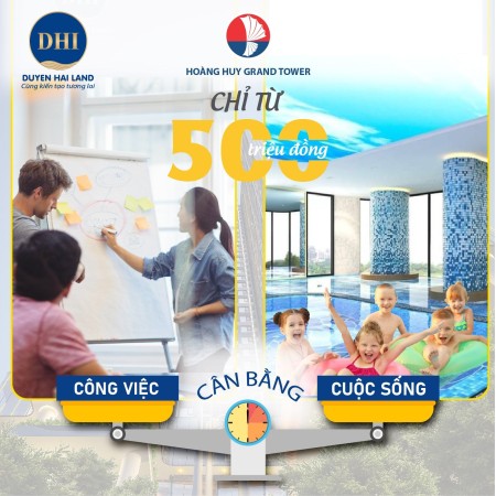 Chỉ 1,5 tỷ đồng sở hữu ngay căn hộ 2 ngủ Hoàng Huy Grand Tower kết nối thuận tiện, tiềm năng tăng giá tốt.