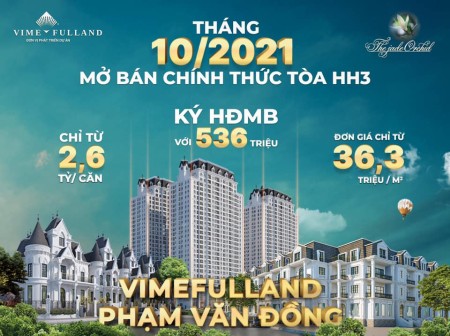 Chung cư cao cấp Vimerfulland ngay Phạm Văn Đồng, giá chỉ 2.685 tỷ, thích hớp đầu tư