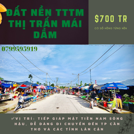 Đất nền trung tâm thương mại Mái Dầm thích hợp để mua hoặc đầu tư, giá chỉ từ 700 triệu