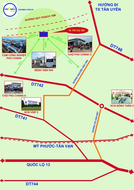 Đất tại Phú Chánh, Tân Uyên, Bình Dương giáp khi công nghiệp Vsip2 Bình Dương sổ sẵn