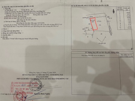 Bán lô đất thổ cư diện tích sử dụng 63m2 phường tân phong giá 930 triệu sổ sẵn chính chủ
