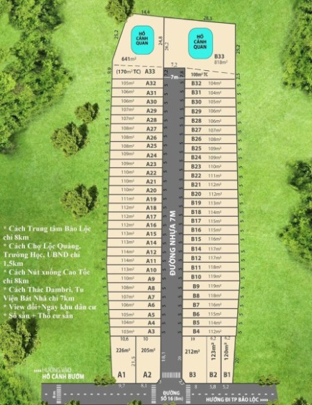 Bán đất nền khu nghỉ dưỡng Lộc Quảng Hill 600 triệu/nền thổ cư 100% sổ sẵn công chứng 30 ngày