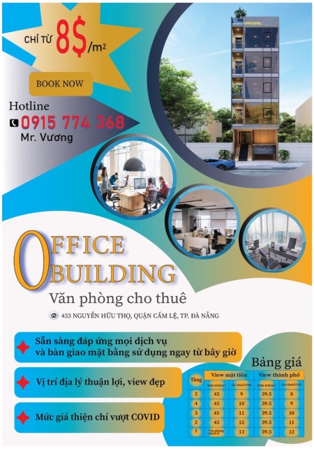 Cho thuê văn phòng ngay tại trung tâm thành phố Biển, tiện ích đầy đủ, làm việc yên tĩnh