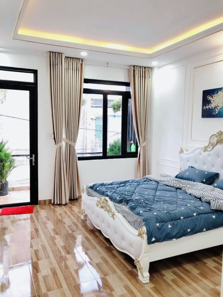 Bán gấp nhà mới, hẻm xe hơi Nơ Trang Long, diện tích sử dụng 63m2, 4 tầng, giá 6tỷ9TL.