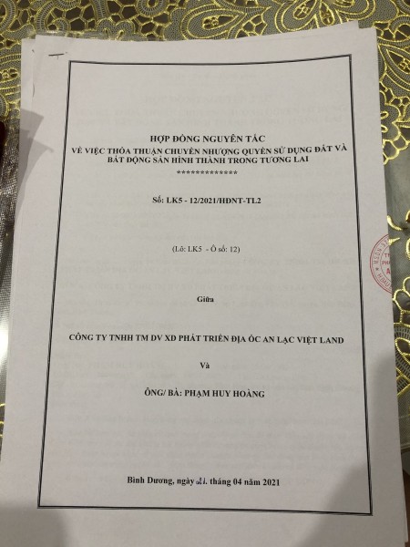Bán đất chính chủ tại dự án Thăng Long 2 Bàu Bàng thổ cư 100%, pháp lý đầy đủ, bàn giao ngay