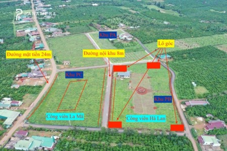 Bán đất mặt tiền đường 24m, giá chỉ từ 5tr5/m2, sổ đỏ sẵn công chứng ngay