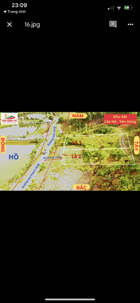 Sở hữu lô đất phong thuỷ lưng Tựa núi, mặt hướng hồ giá chủ đầu tư, sổ chính chủ
