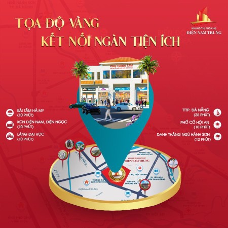 Siêu phẩm đất nền phố chợ Điện Nam Trung giá bán 1.65 tỷ, sổ sẵn bàn giao đầy đủ