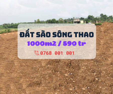 Bán lô đất diện tích 1000m2 giá 590 triệu đường ô tô 5m, tại Sông Thao, Trảng Bom, sổ sẵn