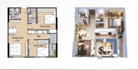 Bán căn hộ 2PN view trọn hồ Phùng Khoang, nằm ngay cạnh Vinhomes GreenBays