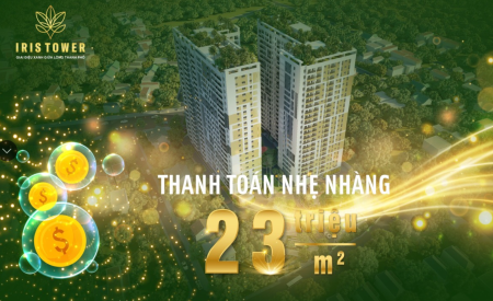 Bán căn hộ chung cư IRis Tower Thuận An Bình Dương 23/m2 chỉ cần trả trước 15% tậu ngay nhà đẹp
