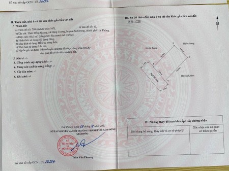 Bán lô đất diện tích 60m2 tại Đồng Quang, Đặng Cương, An Dương giá 780 triệu/tháng
