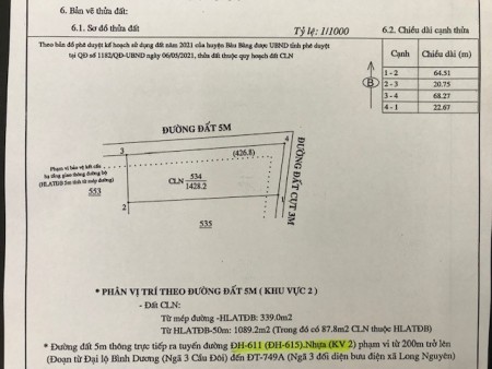 Chính chủ cần bán lô góc mặt tiền hơn 68m gần khu công nghiệp Bàu Bàng, pháp lý chuẩn
