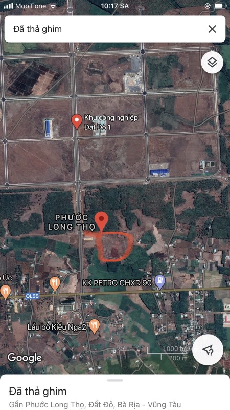 Bán lô đất diện tích 5.6ha huyện Đất Đỏ, Bà Rịa Vũng Tàu, giá cả hợp lý, khu dân cư đông đúc