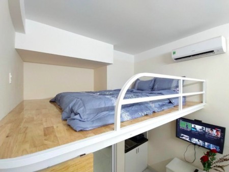 Phòng gác lửng cao full nội thất Quận Tân Bình giá cho thuê 4.5 triệu/tháng khu dân cư