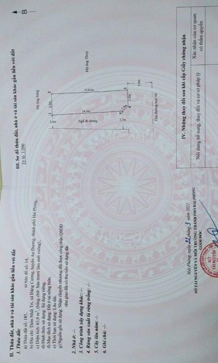 Bán đất gấp tại xã Đặng Cương vị trí đẹp giá đầu tư sinh lời 1.38 tỷ, pháp lý đủ