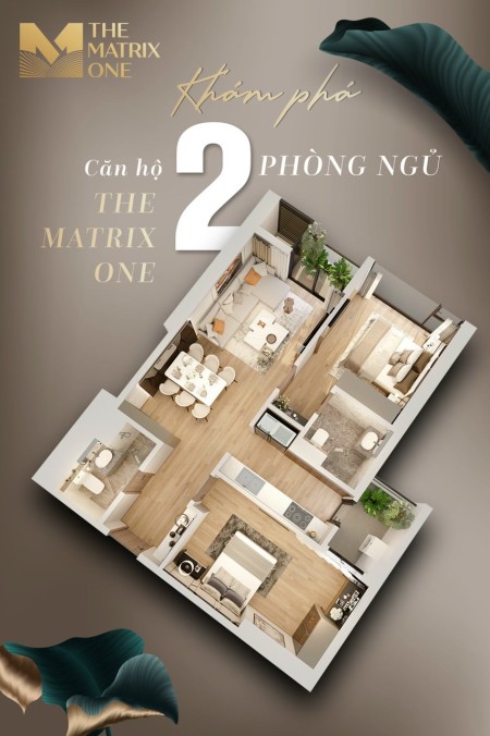 Nhượng căn hộ 2 PN giá gốc đợt đầu tầng đẹp dự án The Matrix One diện tích 89m2, tầng cao