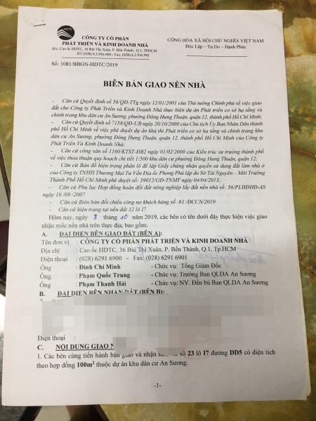 Chính chủ bán đất nền dự án An Sương Quận 12, vị trí đắc địa, tiện tích đủ, giá đầu tư sinh lời